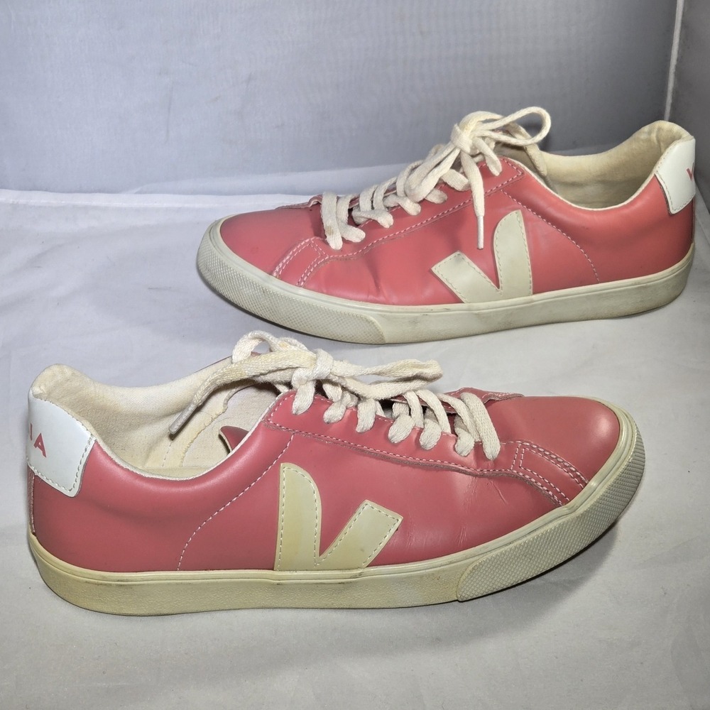 Veja Esplar Low Sneakers Womens 7 US Pink Shoe Cream Laces *READ - Picture 2 of 7
